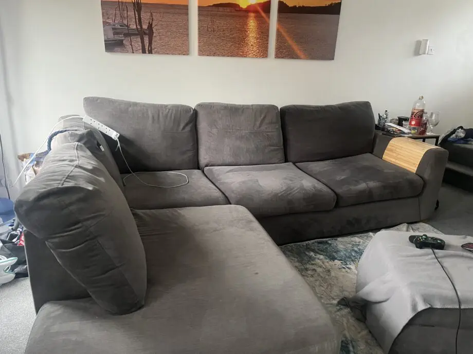 DFS grey Orka corner sofa