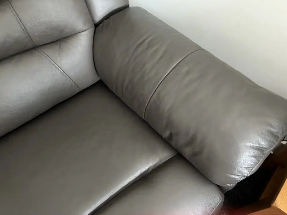 SCS AXEL 3 SEATER MANUAL RECLINER SOFA AND 2 SEATER MANUAL RECLINER SOFA DARK GREY/SELF STITCH LEATHER