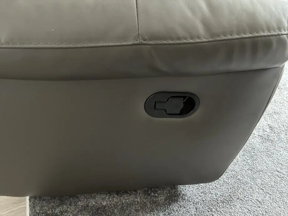 SCS AXEL 3 SEATER MANUAL RECLINER SOFA AND 2 SEATER MANUAL RECLINER SOFA DARK GREY/SELF STITCH LEATHER