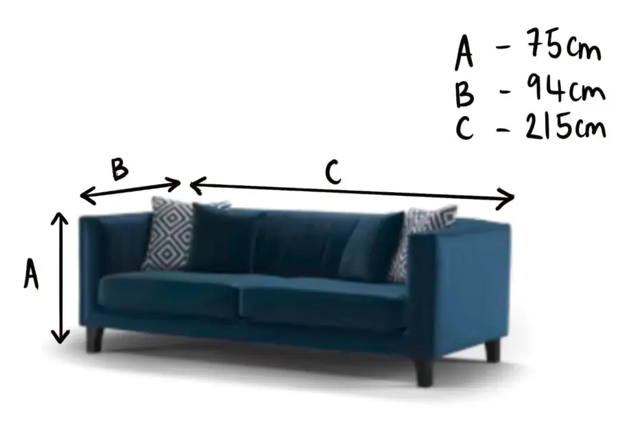 Sofology Fluted Ivy Blue/ Grey Sofa Set