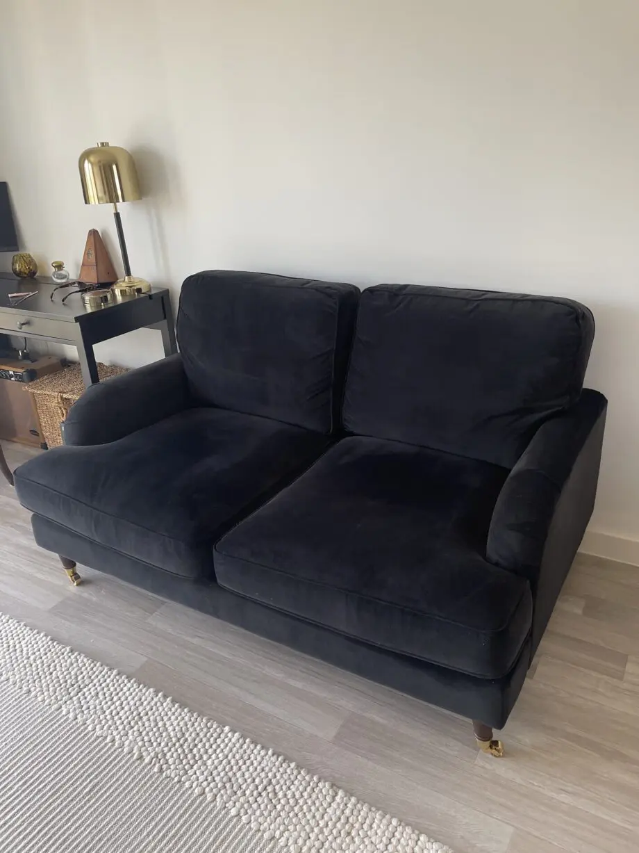 Furniture 123 Payton Black Velvet 2 Seater Sofa