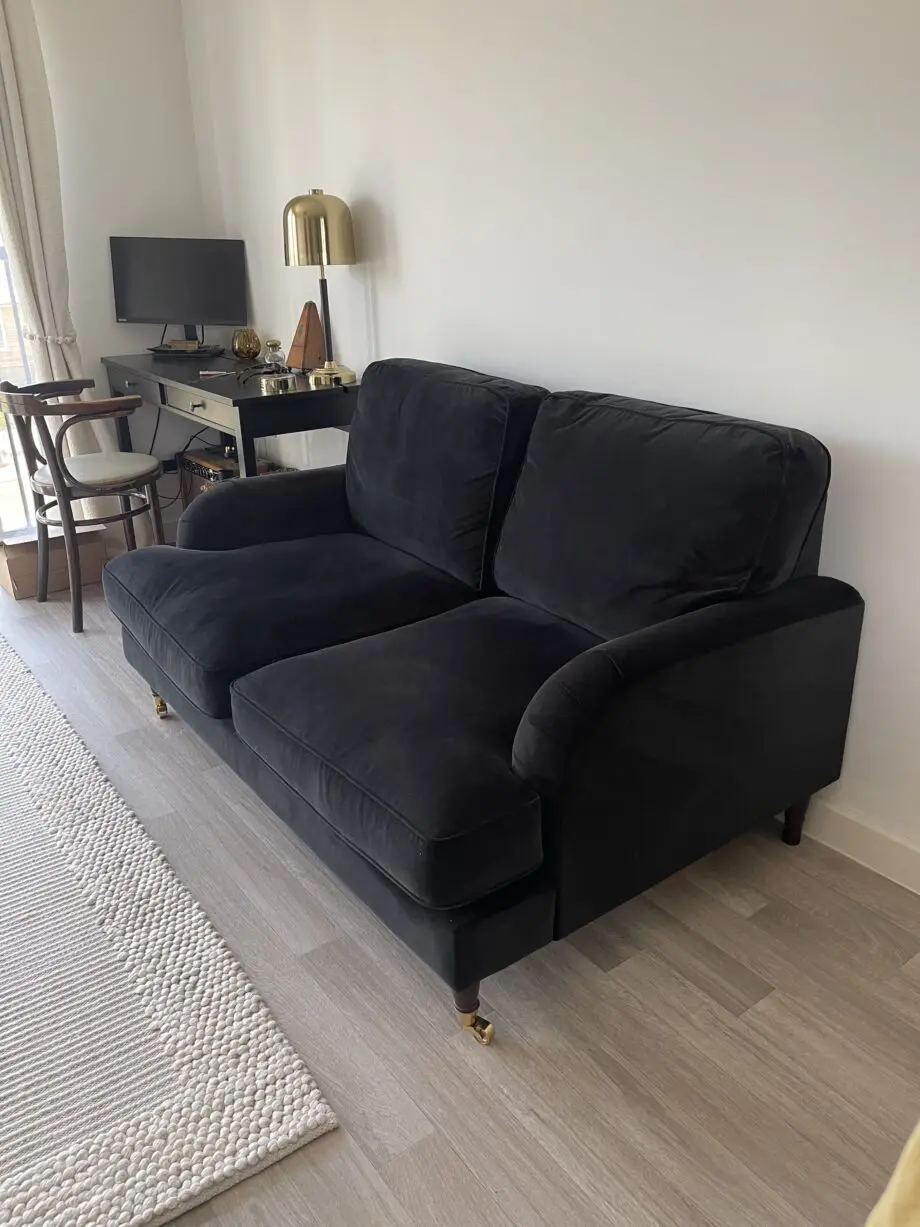Furniture 123 Payton Black Velvet 2 Seater Sofa