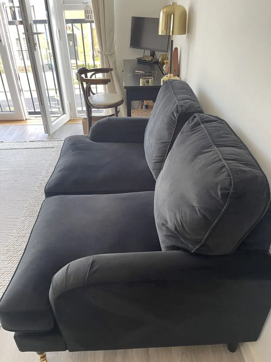 Furniture 123 Payton Black Velvet 2 Seater Sofa