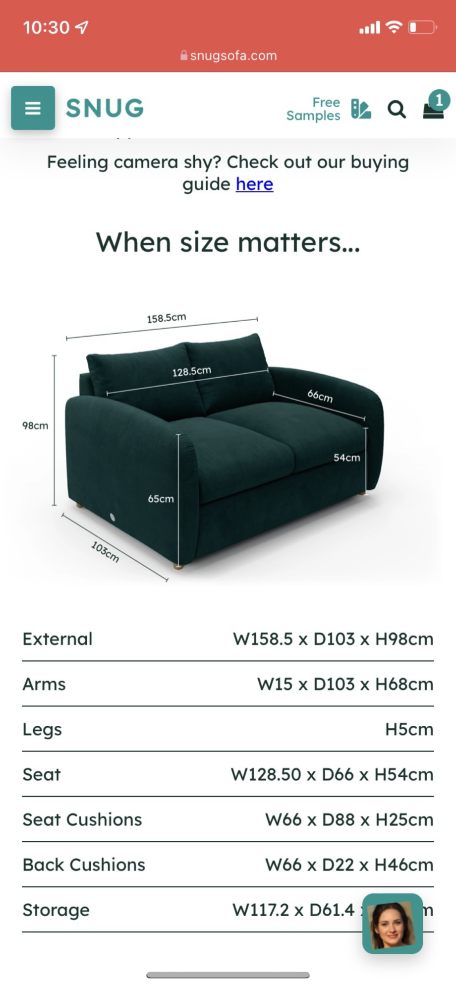 SNUG cloud sundae grey sofa with storage
