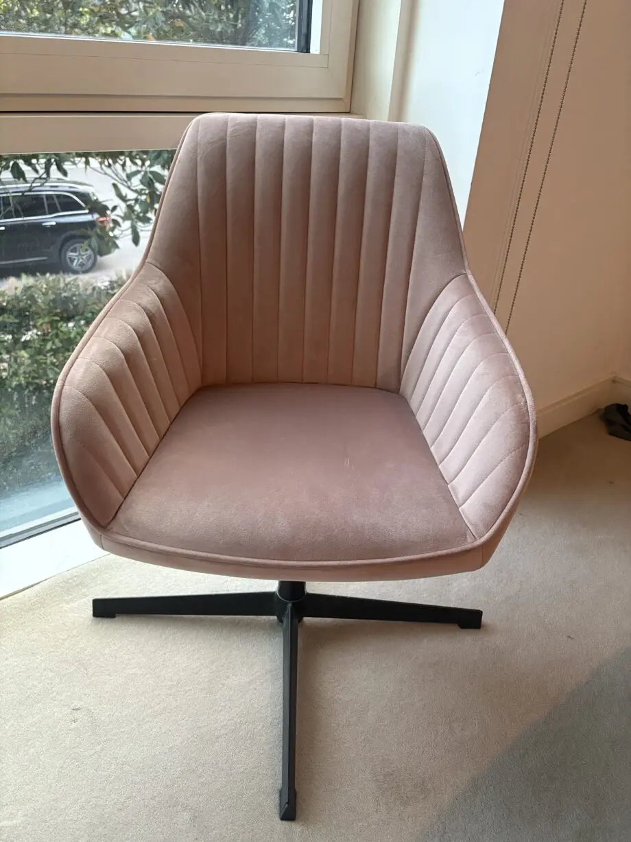 John Lewis Velvet Chair, colour Dusty Rose