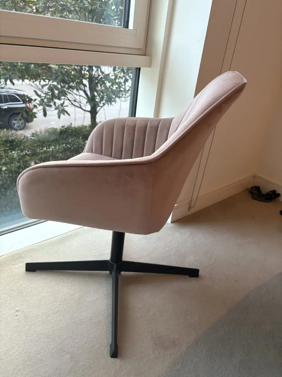John Lewis Velvet Chair, colour Dusty Rose