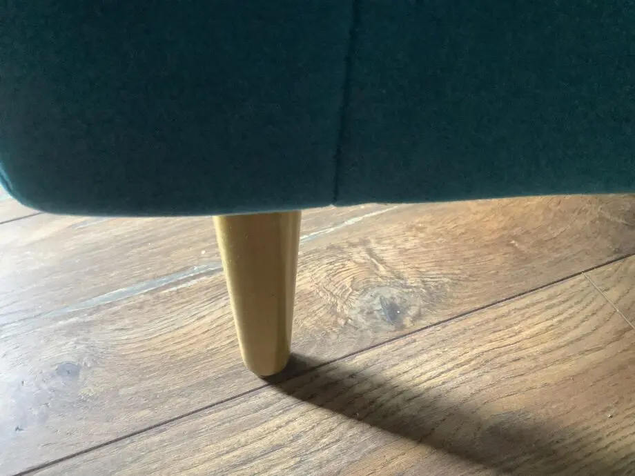 Made.com teal velvet sofa