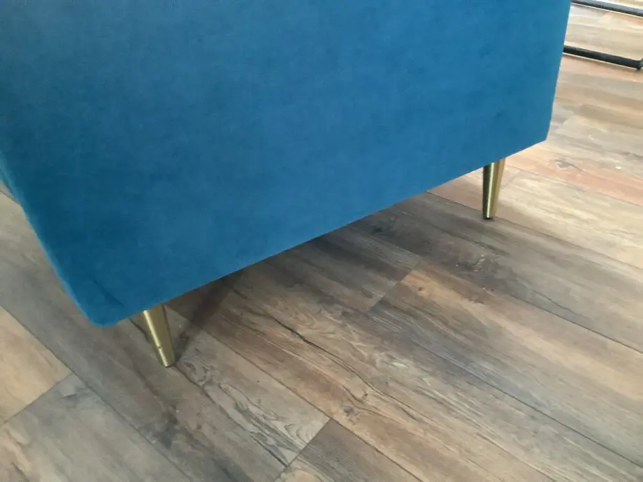 Made.com teal velvet sofa