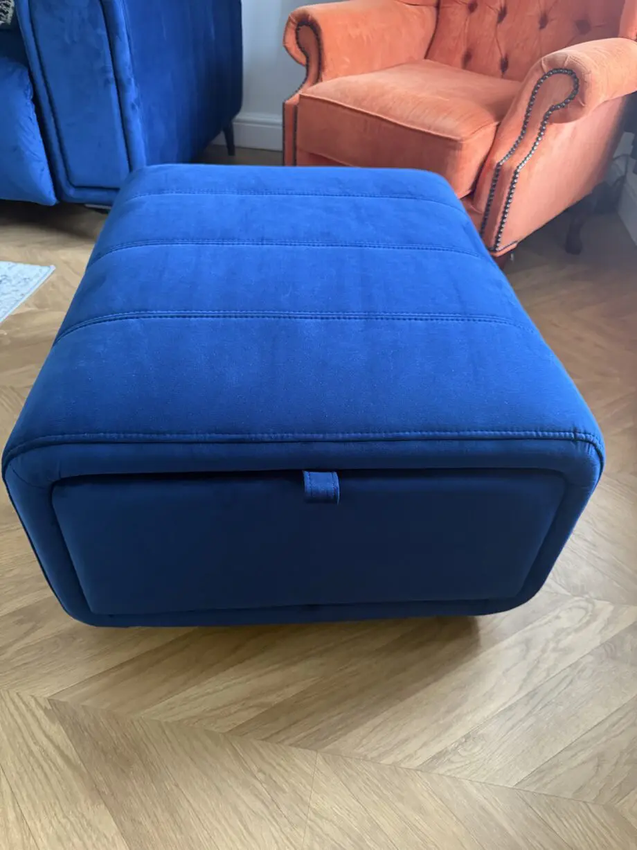 Furniture Village Opulence Royal Blue Elphaba Storage Footstool