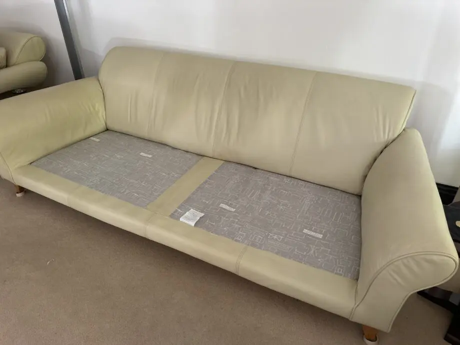 Cream leather sofa - Jasper Conran