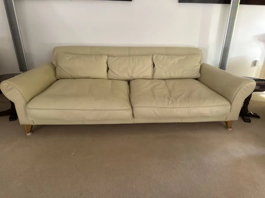 Cream leather sofa - Jasper Conran