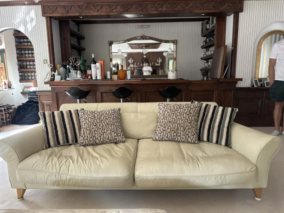 Cream leather sofa - Jasper Conran