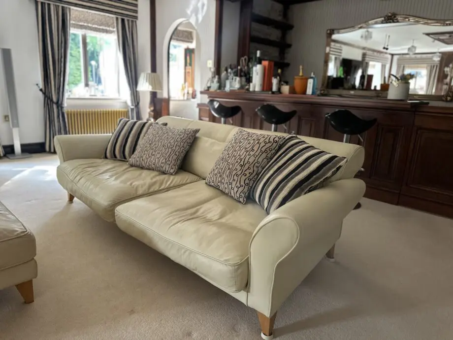 Cream leather sofa - Jasper Conran