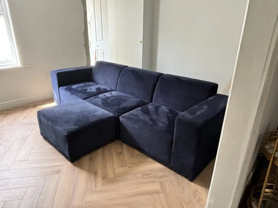 Dunelm Navy Blue Modular 3 Seater with Footstool