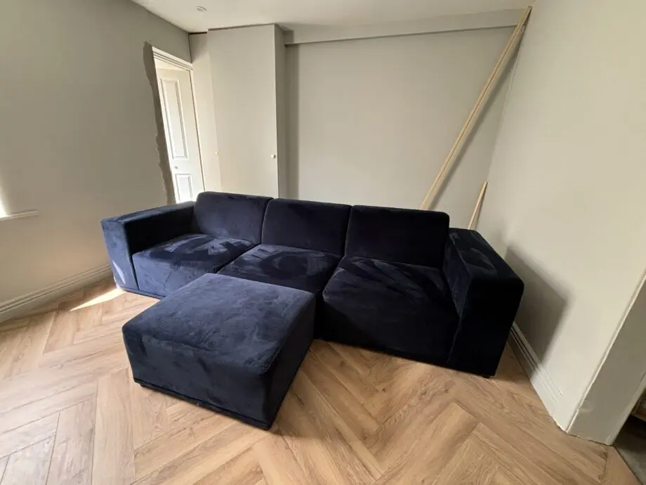 Dunelm Navy Blue Modular 3 Seater with Footstool