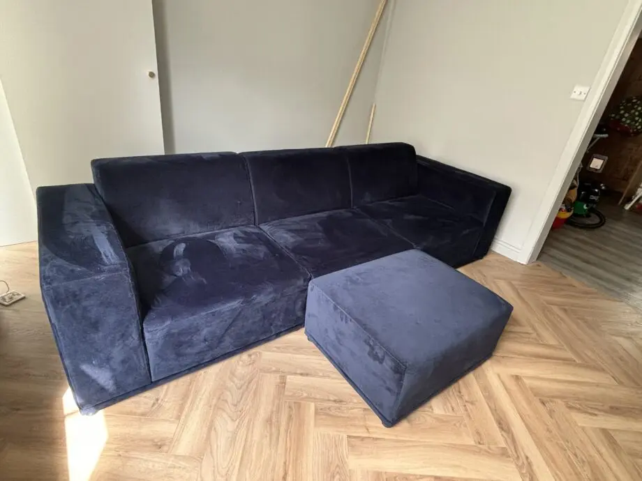 Dunelm Navy Blue Modular 3 Seater with Footstool