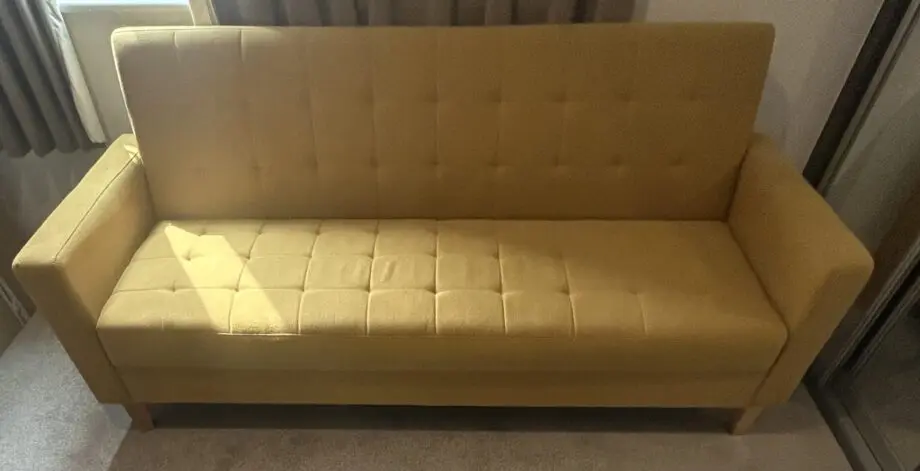 Yellow sofa bed, 3 seats