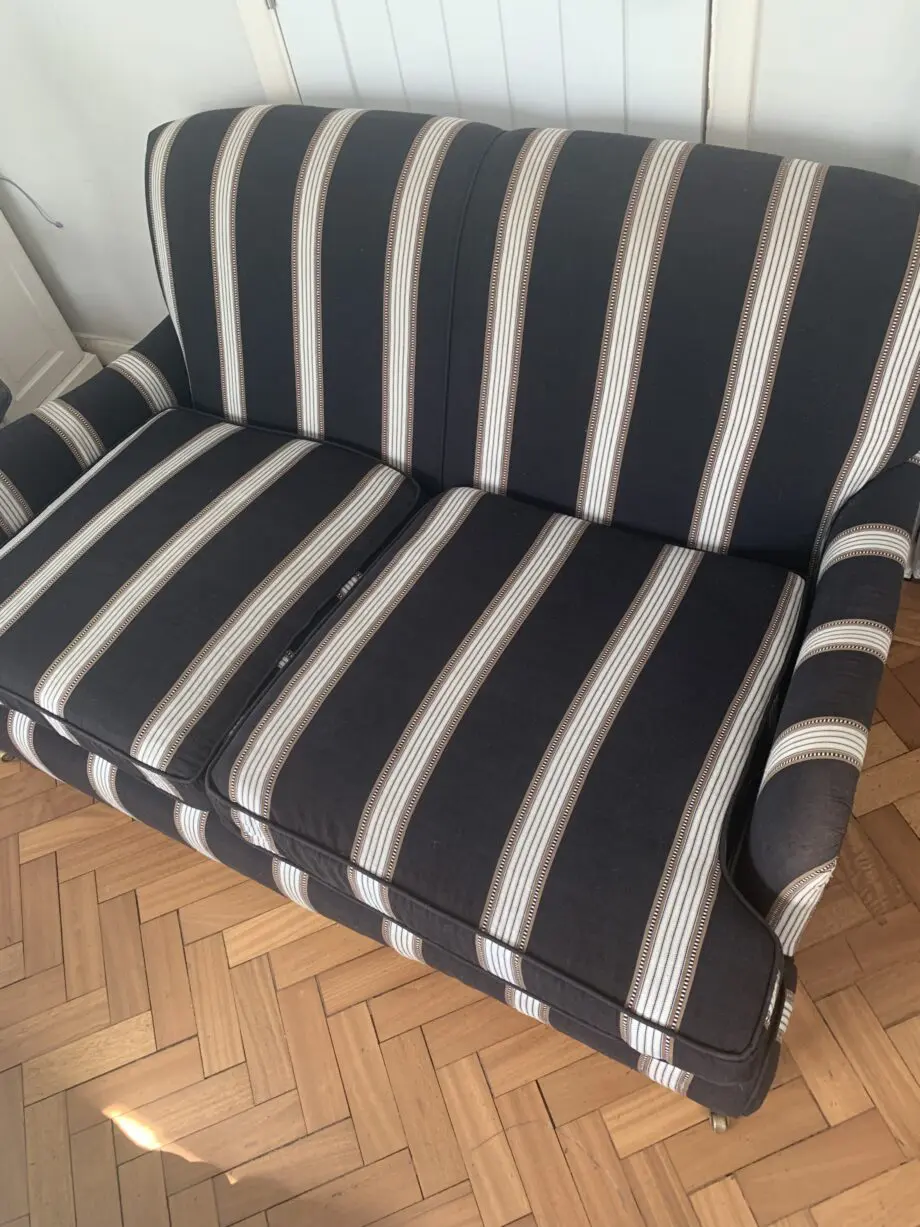 Stunning Regency Style Black striped 2 seater sofa