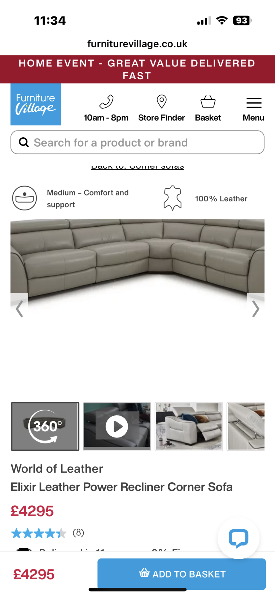 Leather corner unit