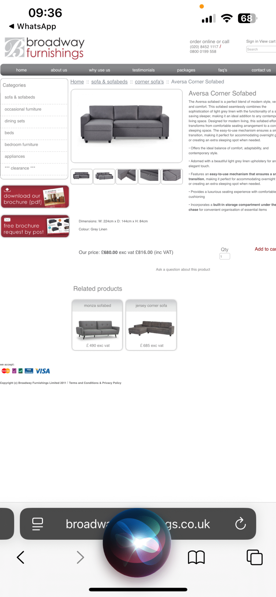 Grey L Shape Sofa