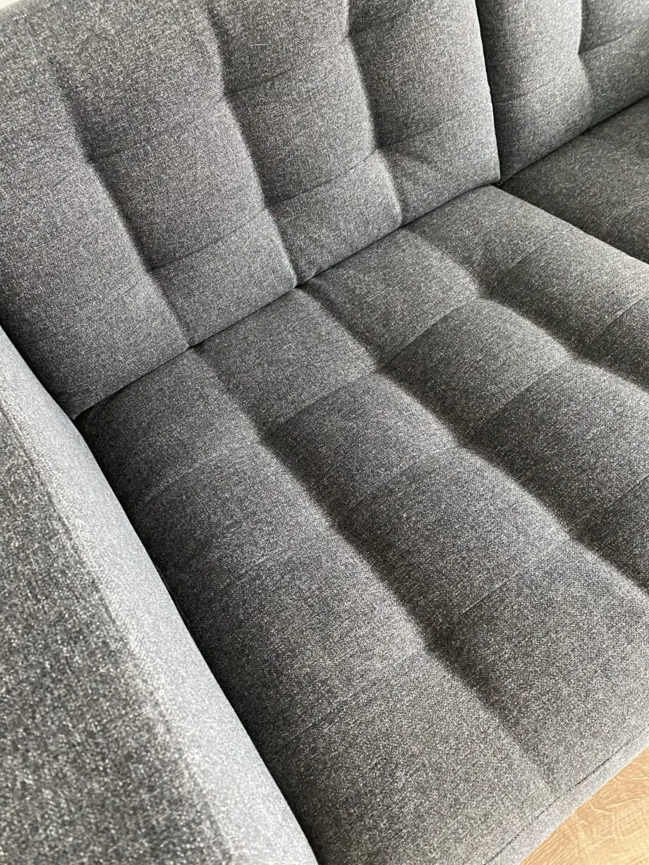 Grey Landskrona 2-seat sofa x2 with foot stool