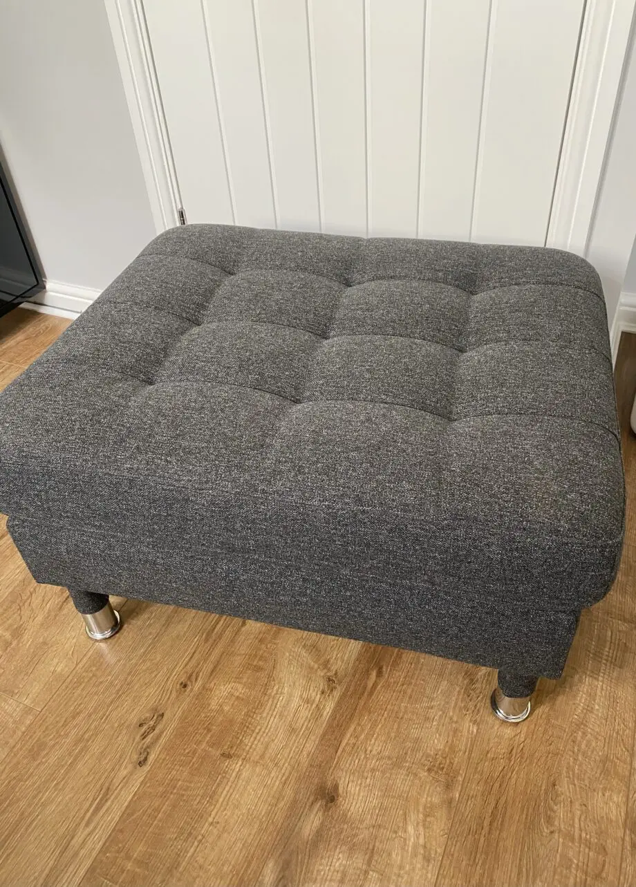 Grey Landskrona 2-seat sofa x2 with foot stool