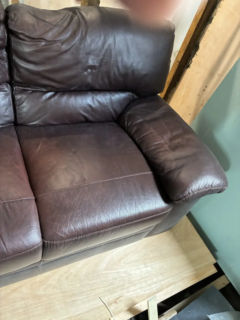 Brown leather sofa set