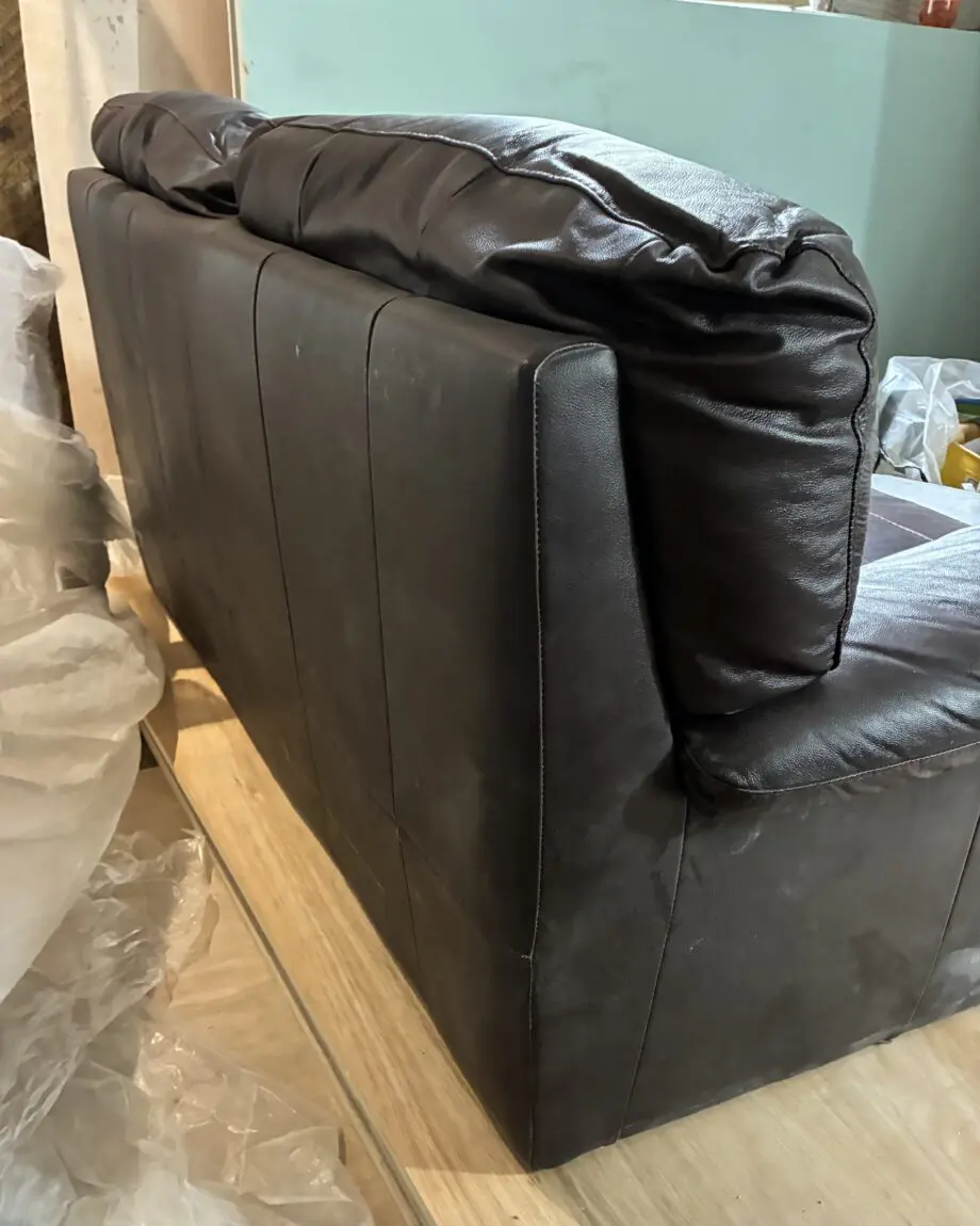 Brown leather sofa set