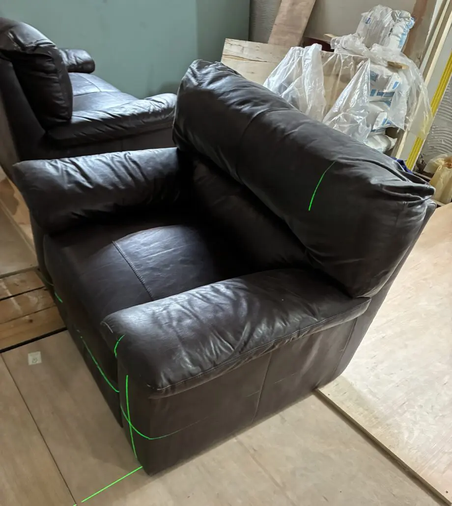 Brown leather sofa set