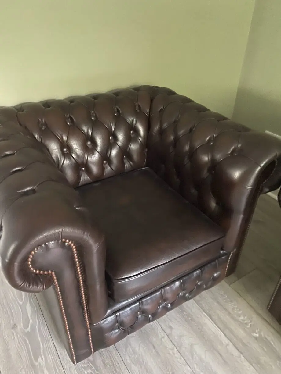Chesterfield sofa and chairs