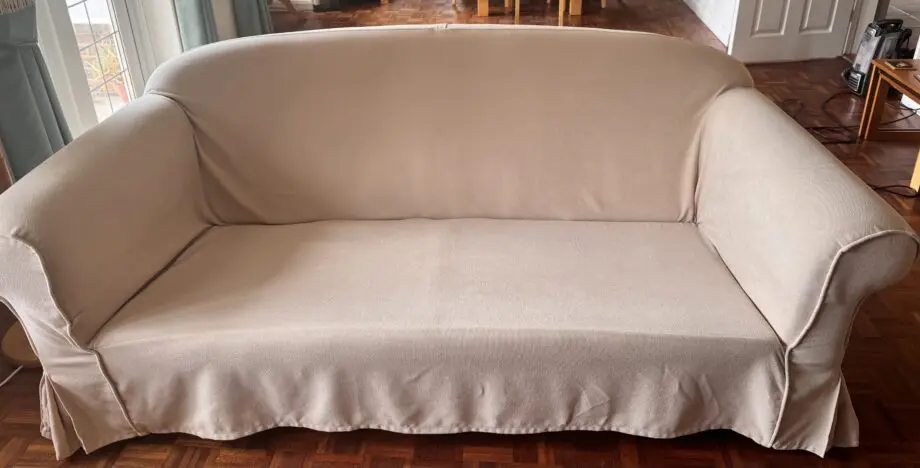 Beige/cream fabric 3-seater sofa