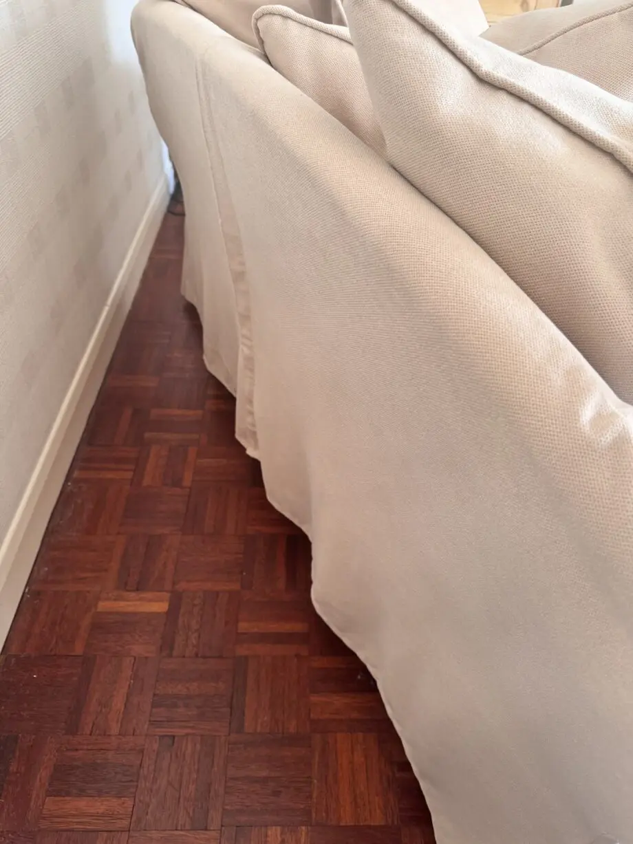 Beige/cream fabric 2-seater sofa