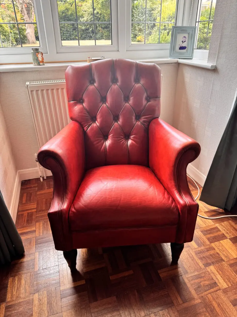 Chesterfield Deep Red Leather Armchair