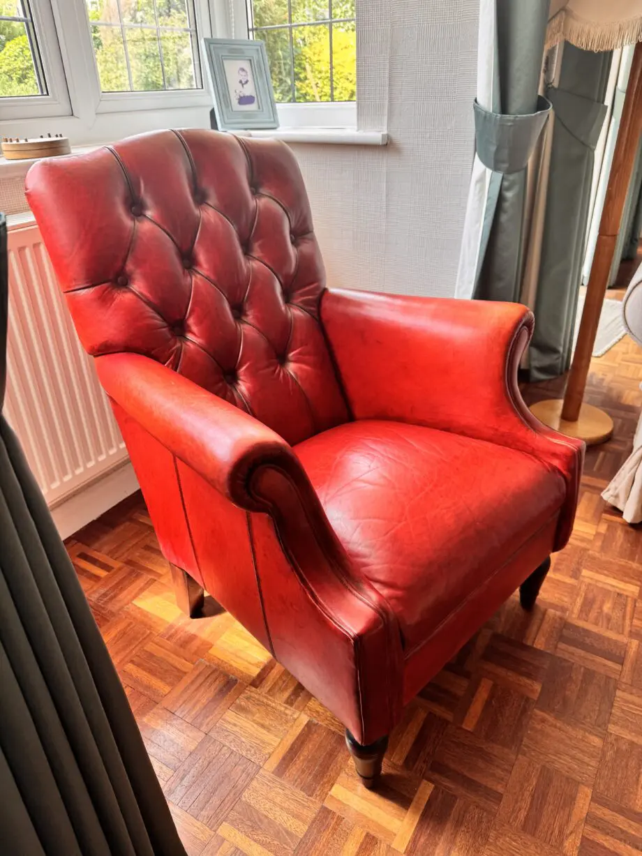 Chesterfield Deep Red Leather Armchair