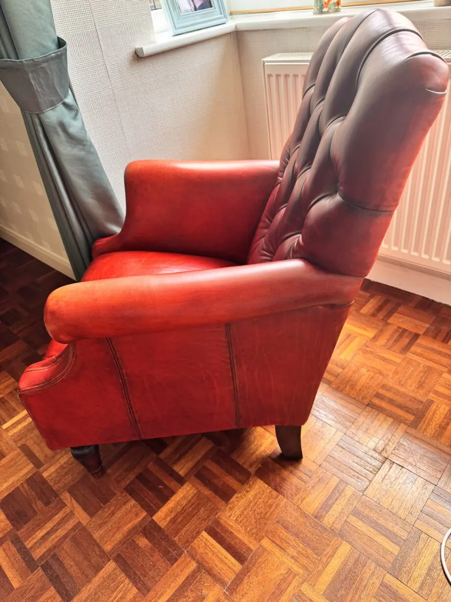 Chesterfield Deep Red Leather Armchair