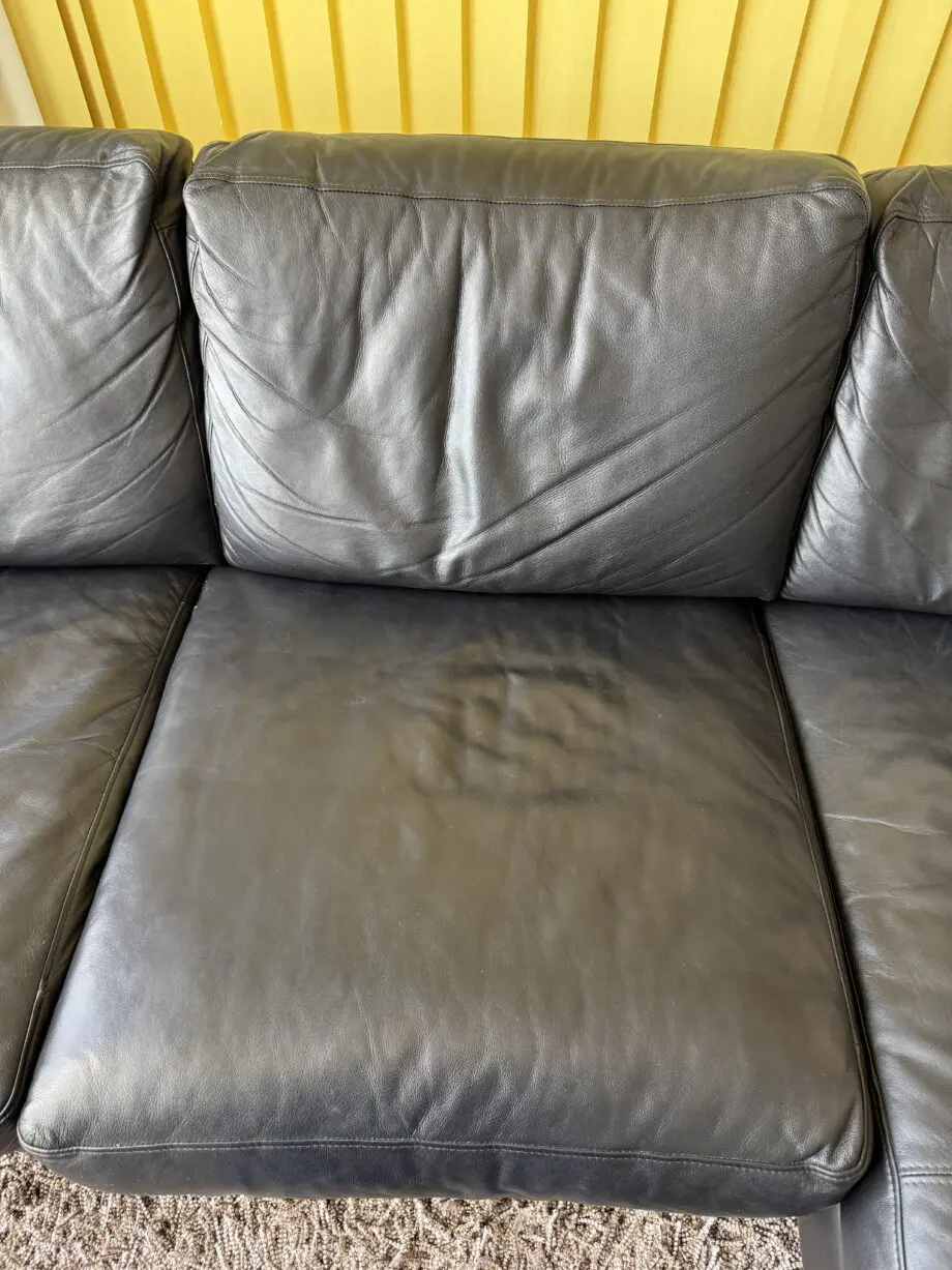 BoConcept Black Leather Modular Chaise Sofa-Chrome Legs, Revirsible Layout, 2.38m wide