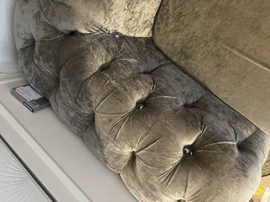 3 Seater sofa and crushed velvet silver