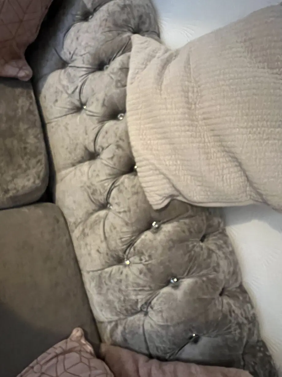 3 Seater sofa and crushed velvet silver