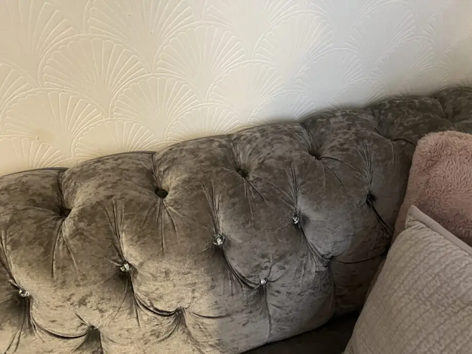 3 Seater sofa and crushed velvet silver