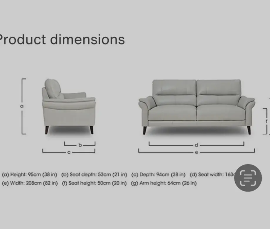 Luxury 3 Seater Serento Sofa - Grey