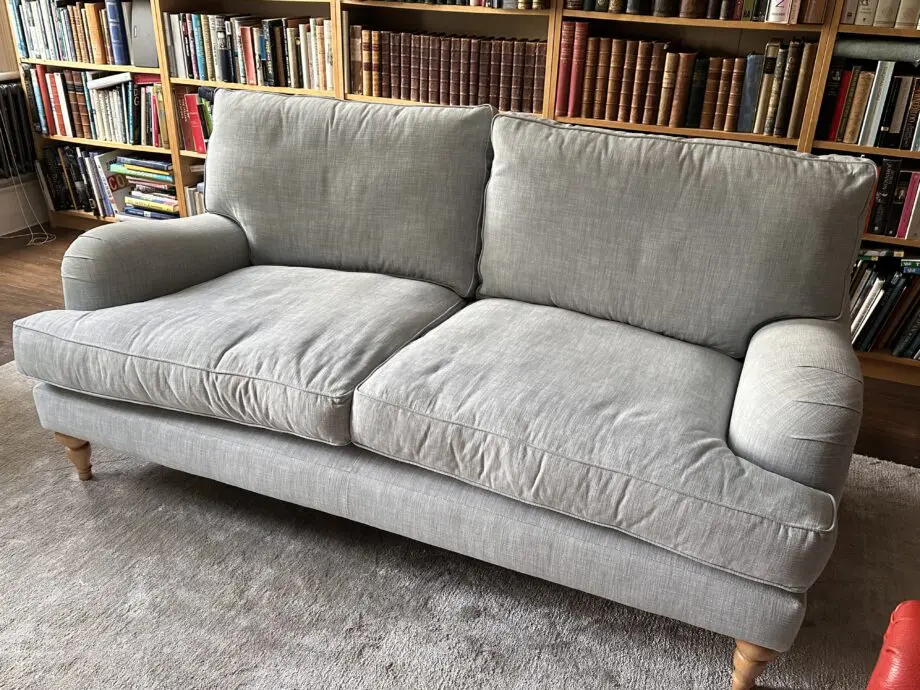 John Lewis Otley Medium 2 Seater Sofa French style blue/grey linen.