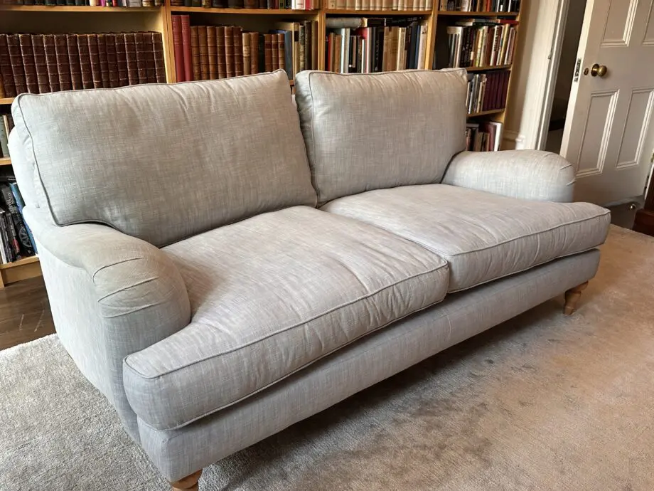 John Lewis Otley Medium 2 Seater Sofa French style blue/grey linen.