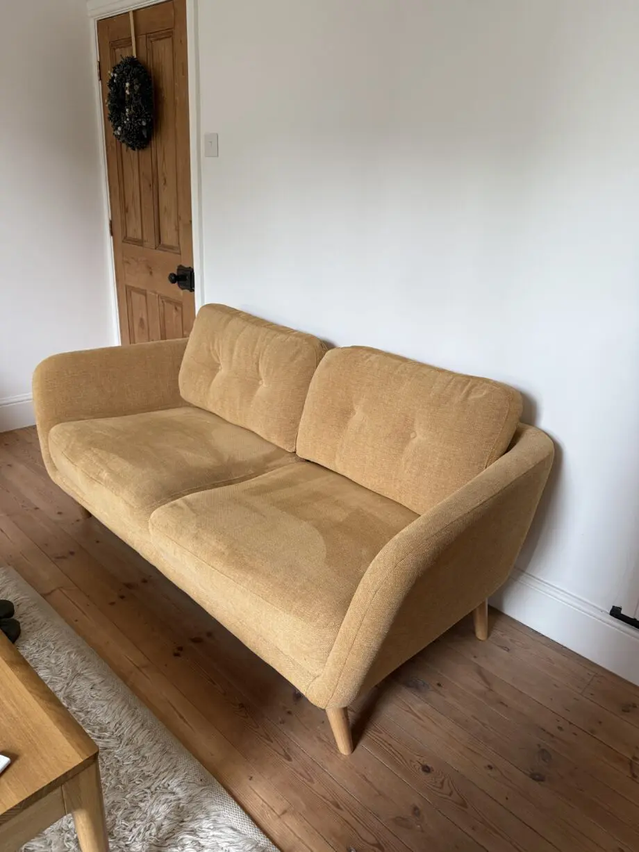 John Lewis Arlo Medium 2 Seater Sofa - Mid Century Modern style - yellow / Mustard