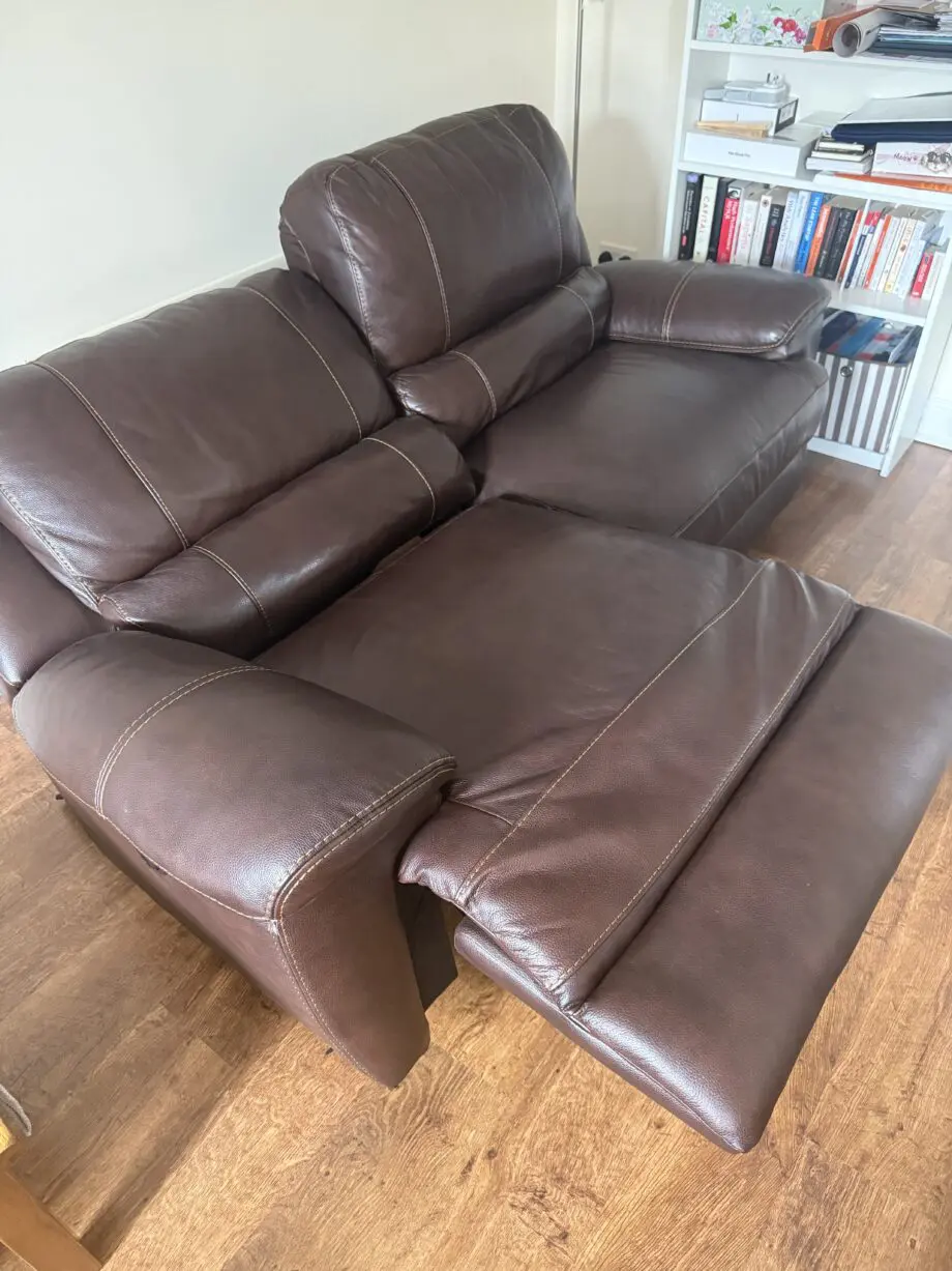 Finley Large Sofa with 2 Electric Recliners - Brown Leather