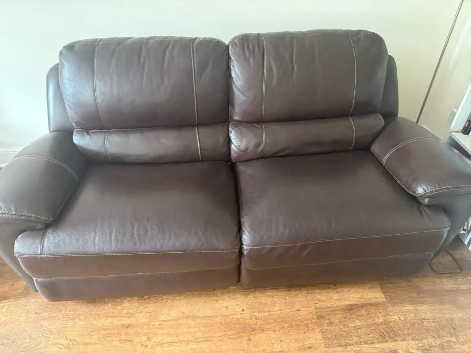 Finley Large Sofa with 2 Electric Recliners - Brown Leather