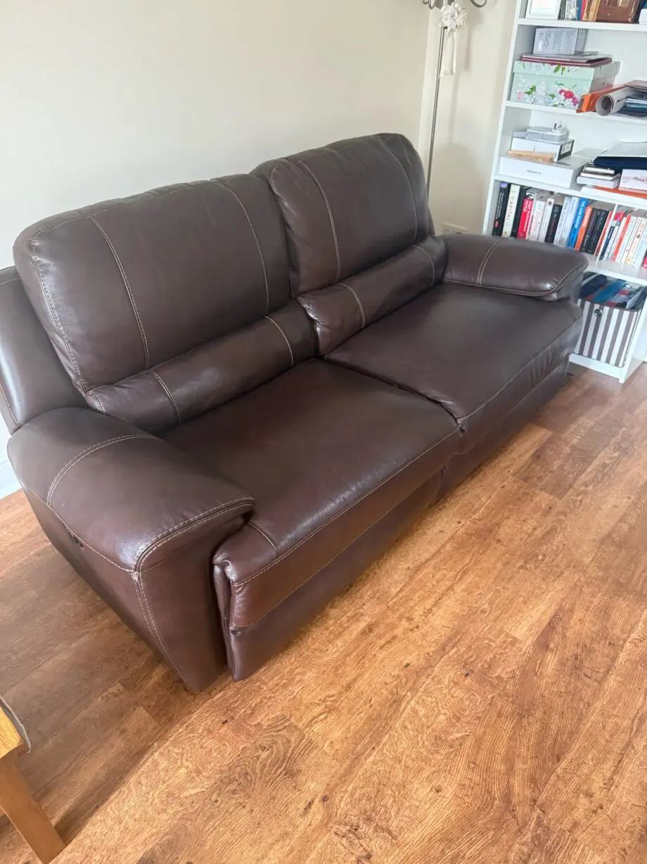 Finley Large Sofa with 2 Electric Recliners - Brown Leather