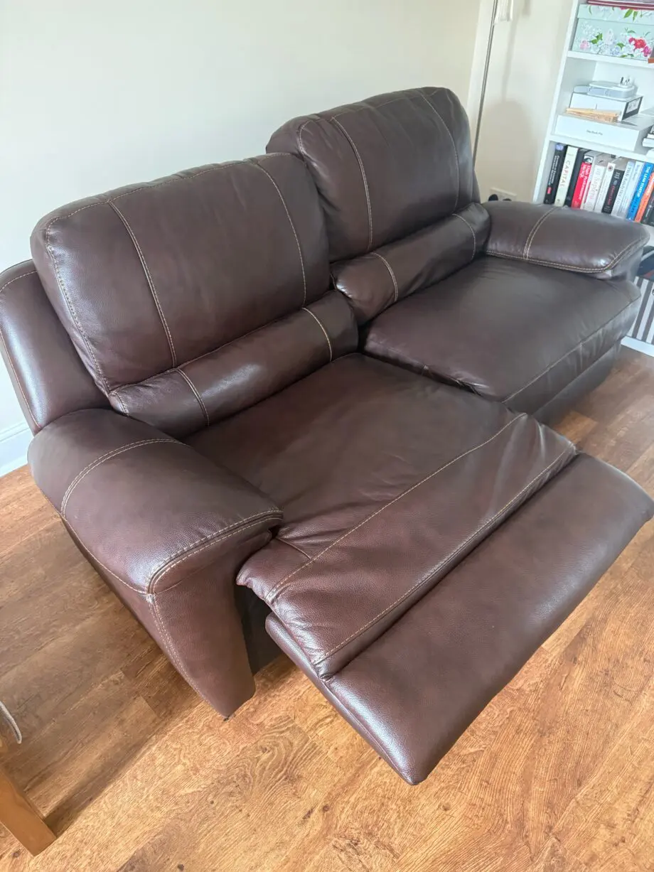 Finley Large Sofa with 2 Electric Recliners - Brown Leather