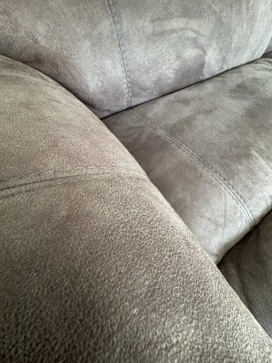 Dfs Grey Suede Electric Recliner Two Corner Sofa With USB