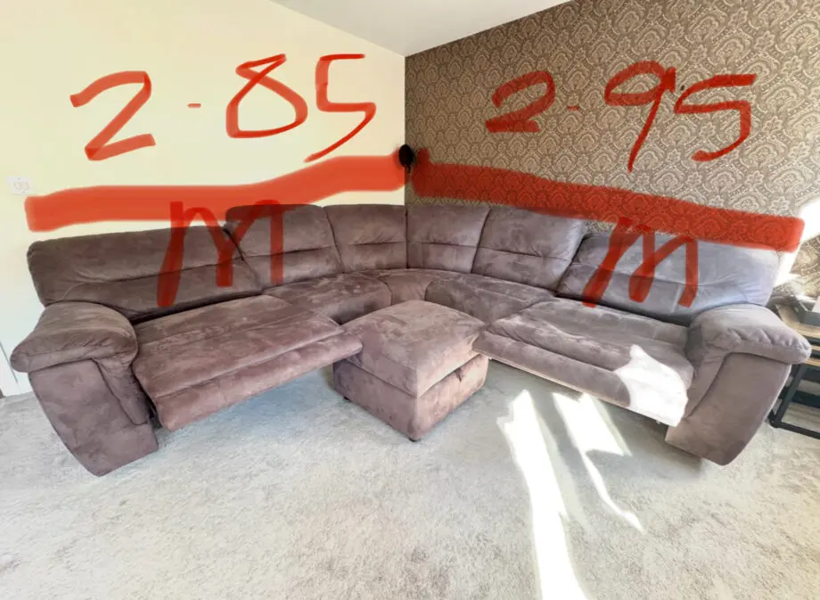 Dfs Grey Suede Electric Recliner Two Corner Sofa With USB