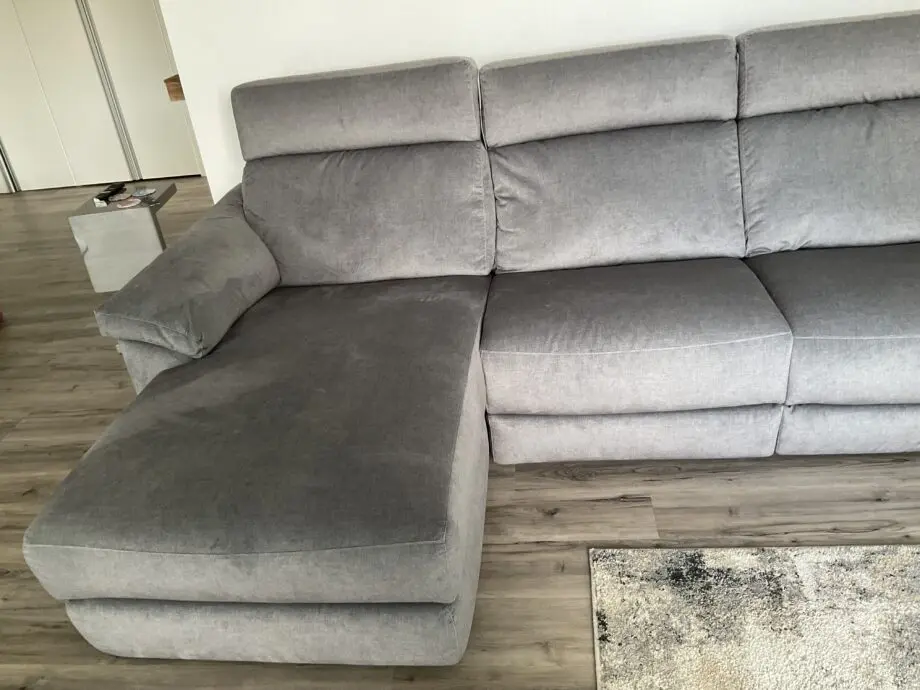 Natuzzi Estremo 3 Seater Sofa with Electric Chaise & One Recliner - Grey Afrodite